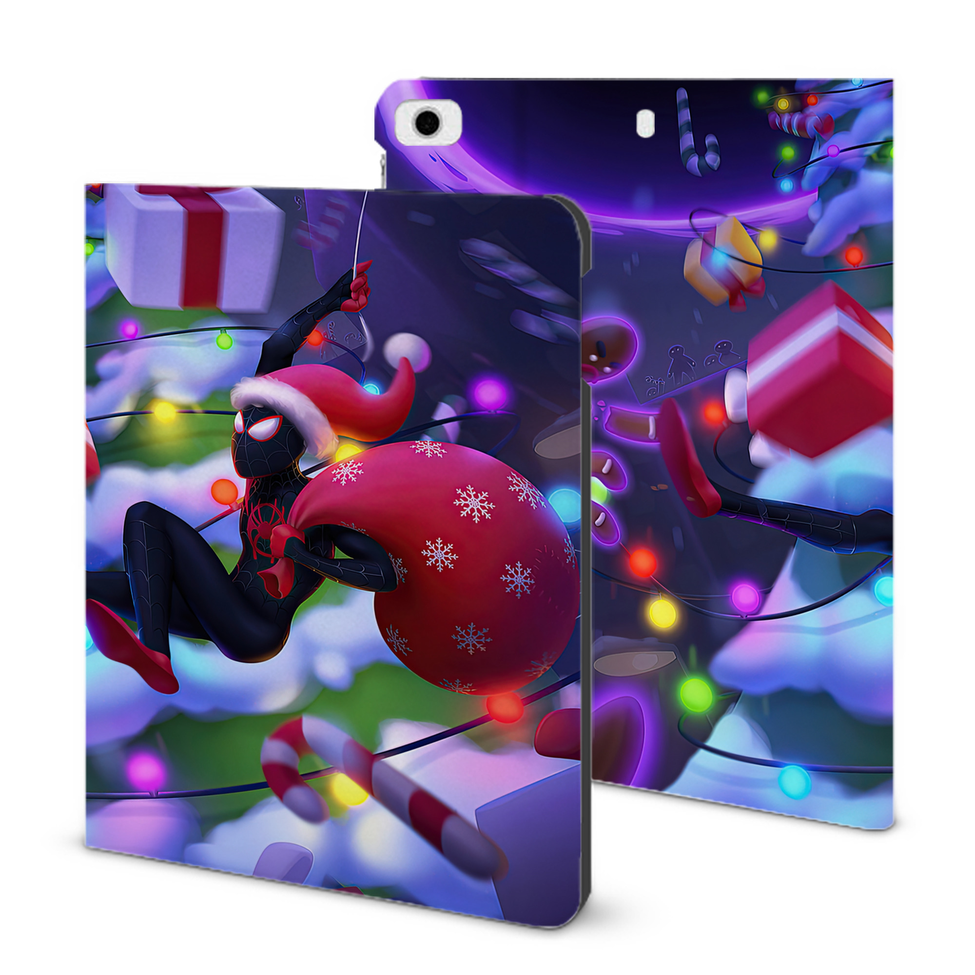 （画像用） Spider Man スパイダーマン IPad ケース ブック型 PUレザー TPU 耐衝撃 軽量 薄型 ペン収納なし 全面保護 IPad 各モデル対応
